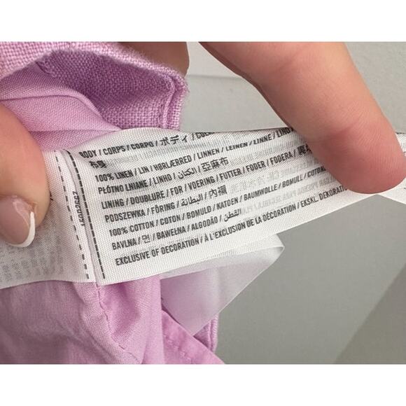 Womens Abercrombie and Fitch Linen Collection Scalloped Mini Dress Size Large - Picture 6 of 6